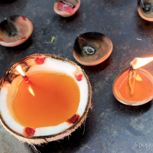 Candle in coconut
