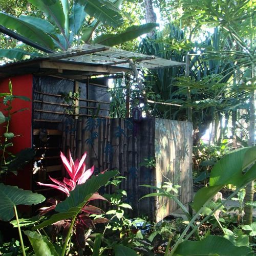 Outdoor shower in the jungle